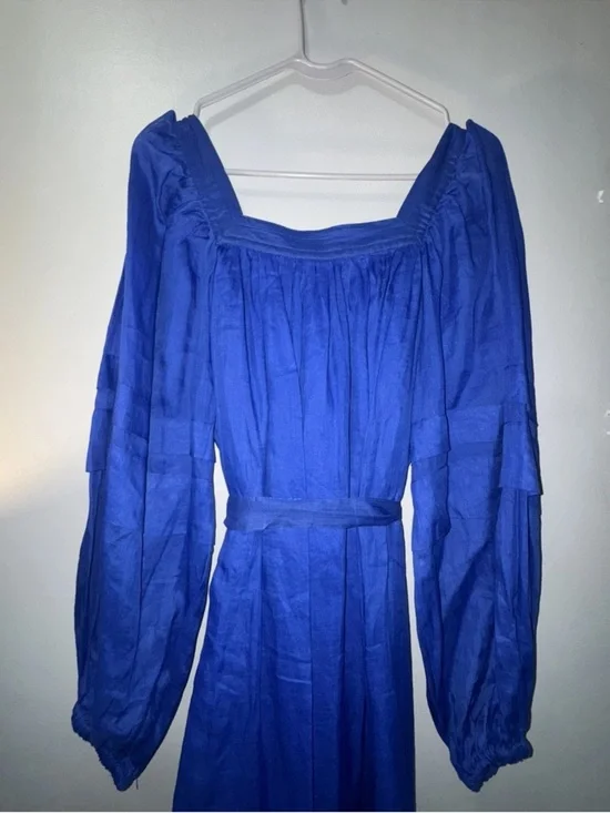 Banana Republic Cobalt Blue Square-Neck Maxi Dress with Tie Waist - Picture 3 of 11